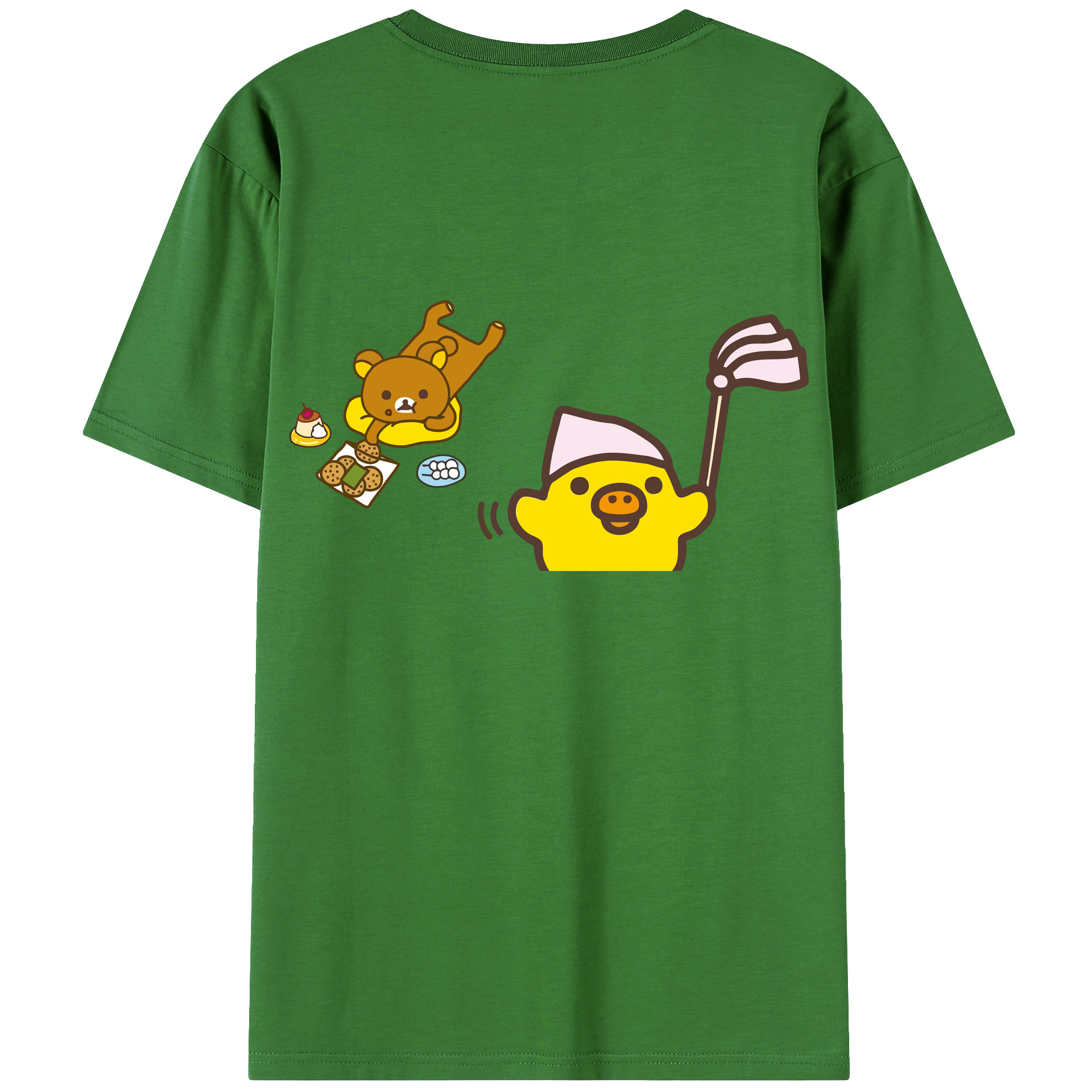（画像用） リラックマ リラックマ キイロイトリ Rilakkuma Korilakkuma Kiiroitori レディース半袖Tシャツ(バックプリント)